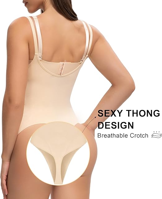 Fonicx Fit™ Open Bust Shapewear Bodysuit – Seamless Tummy Control High Waisted Body Shaper