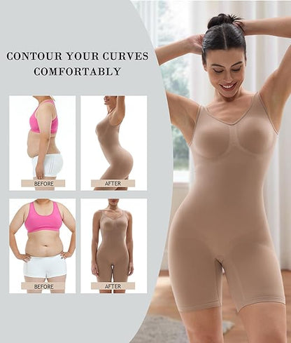 Fonicx Fit™ Mid-Thigh Shaping Bodysuit – Seamless Tummy Control Full Body Shaper