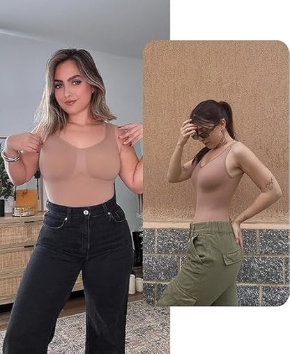 Fonicx Fit™ Mid-Thigh Shaping Bodysuit – Seamless Tummy Control Full Body Shaper