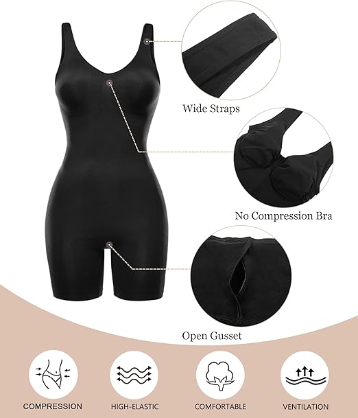 Fonicx Fit™ Mid-Thigh Shaping Bodysuit – Seamless Tummy Control Full Body Shaper