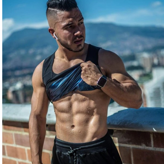 Men’s Sauna Suit Sweat Shaper Vest | Heat Trapping Compression Slimming Top for Workout & Weight Loss