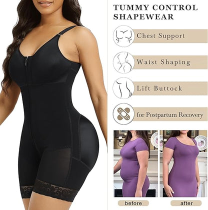 Fonicx Fit™ Colombian Postpartum Shapewear – Tummy Control Butt Lifter Body Shaper with Zipper Crotch
