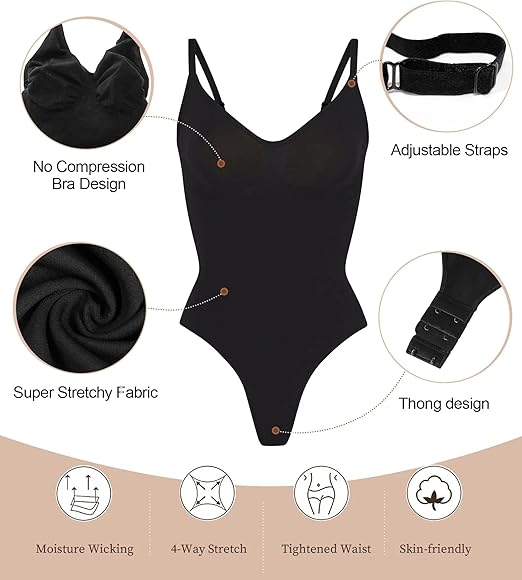 Fonicx Fit™ Seamless Shapewear Bodysuit – Tummy Control & Waist Snatching Body Shaper