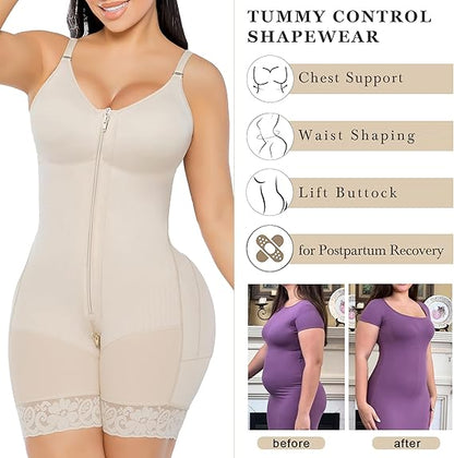 Fonicx Fit™ Colombian Postpartum Shapewear – Tummy Control Butt Lifter Body Shaper with Zipper Crotch