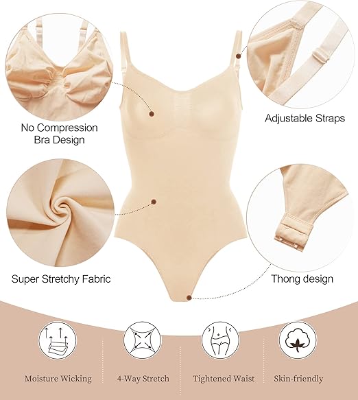 Fonicx Fit™ Seamless Shapewear Bodysuit – Tummy Control & Waist Snatching Body Shaper