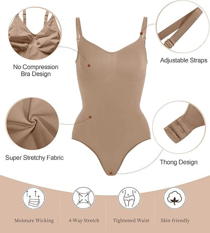 Fonicx Fit™ Seamless Shapewear Bodysuit – Tummy Control & Waist Snatching Body Shaper