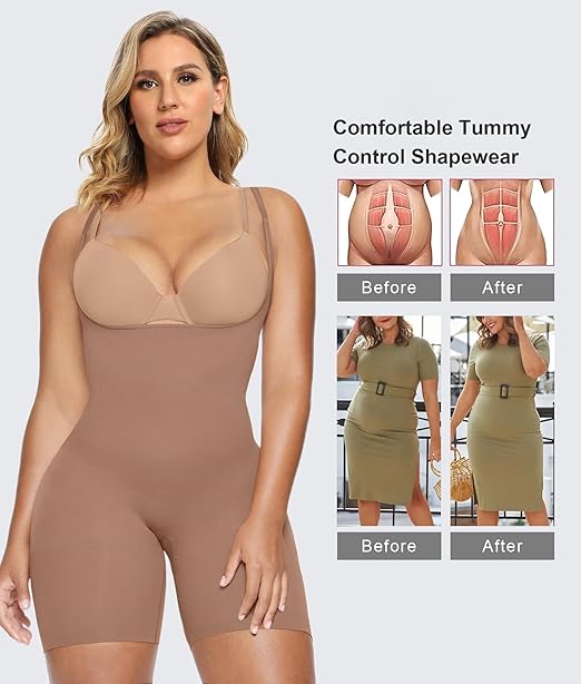 Fonicx Fit™ Colombian Butt Lifting Shapewear – Tummy Control Postpartum Faja Body Shaper with Zipper Crotch