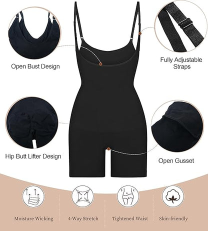 Fonicx Fit™ Colombian Butt Lifting Shapewear – Tummy Control Postpartum Faja Body Shaper with Zipper Crotch