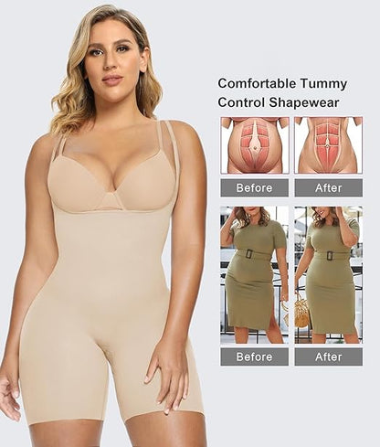 Fonicx Fit™ Colombian Butt Lifting Shapewear – Tummy Control Postpartum Faja Body Shaper with Zipper Crotch