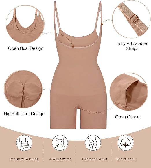 Fonicx Fit™ Colombian Butt Lifting Shapewear – Tummy Control Postpartum Faja Body Shaper with Zipper Crotch