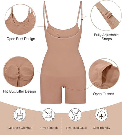 Fonicx Fit™ Colombian Butt Lifting Shapewear – Tummy Control Postpartum Faja Body Shaper with Zipper Crotch