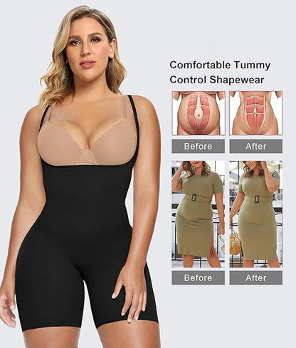 Fonicx Fit™ Colombian Butt Lifting Shapewear – Tummy Control Postpartum Faja Body Shaper with Zipper Crotch