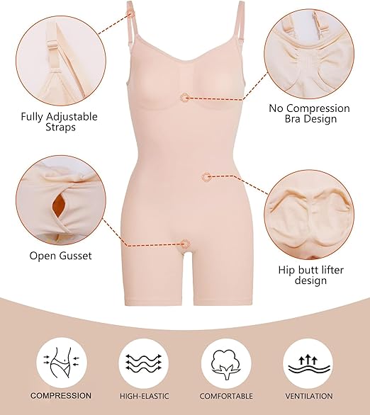 Fonicx Fit™ Seamless Shapewear Bodysuit – Tummy Control & Waist Snatching Body Shaper